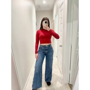 Agolde magda dark wash wide leg carpenter jeans - size 28